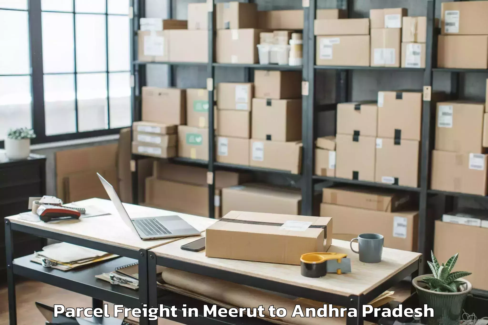 Affordable Meerut to Rowthulapudi Parcel Freight